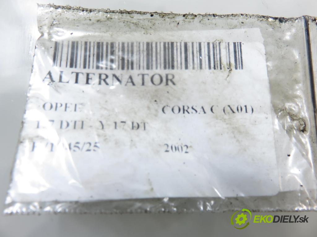 OPEL CORSA C (X01) HB 2002 55,00 1.7 DTI - Y 17 DT 1686,00 Alternátor  (Alternátor)