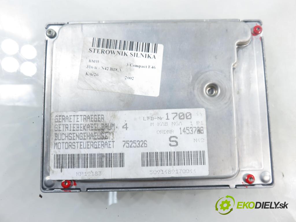 BMW 3 Compact (E46) HB 2002 85,00 1.8 316 ti 115 - N42 B18 A 1796,00 Riadiaca jednotka Motor 7508292 ; 0261209007