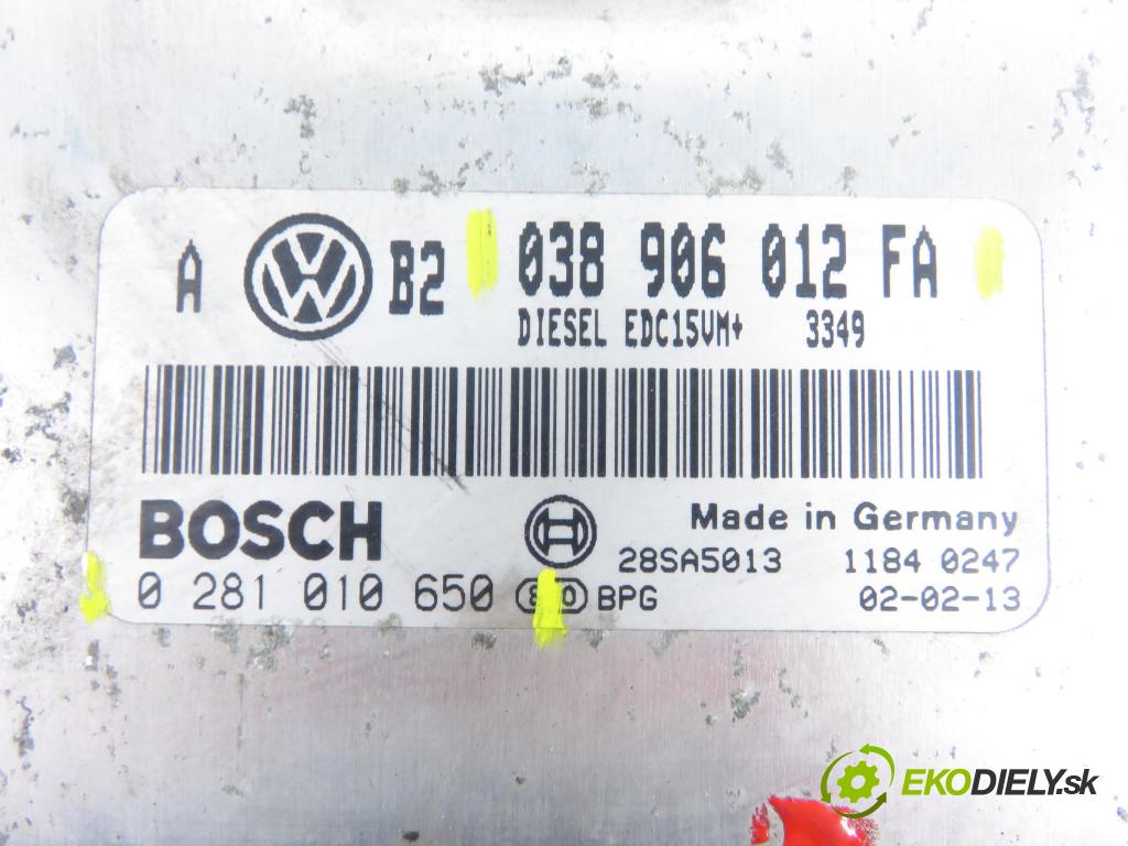VW GOLF IV (1J1) HB 2002 66,00 1.9 TDI 90 - ALH 1896,00 Riadiaca jednotka Motor 038906012FA ; 0281010650