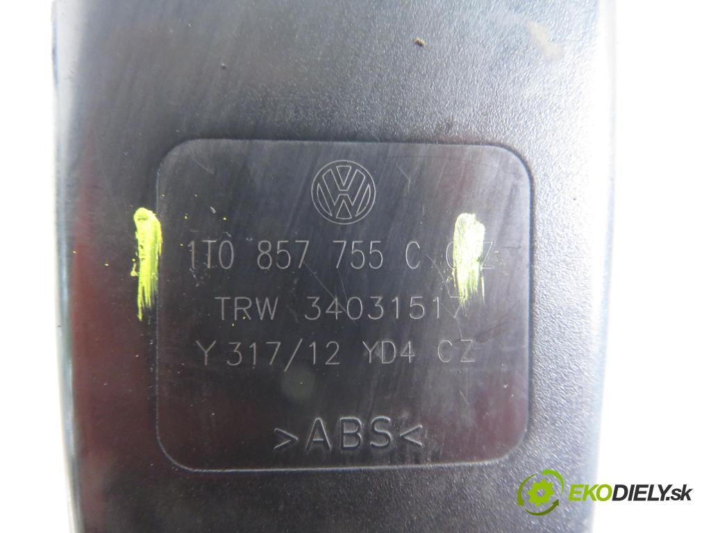VW TOURAN (1T3) MINIVAN 2012 103,00 2.0 TDI - CFHC 1968,00 zapínače pásov predný 1T0857755C ; 1T2857756E