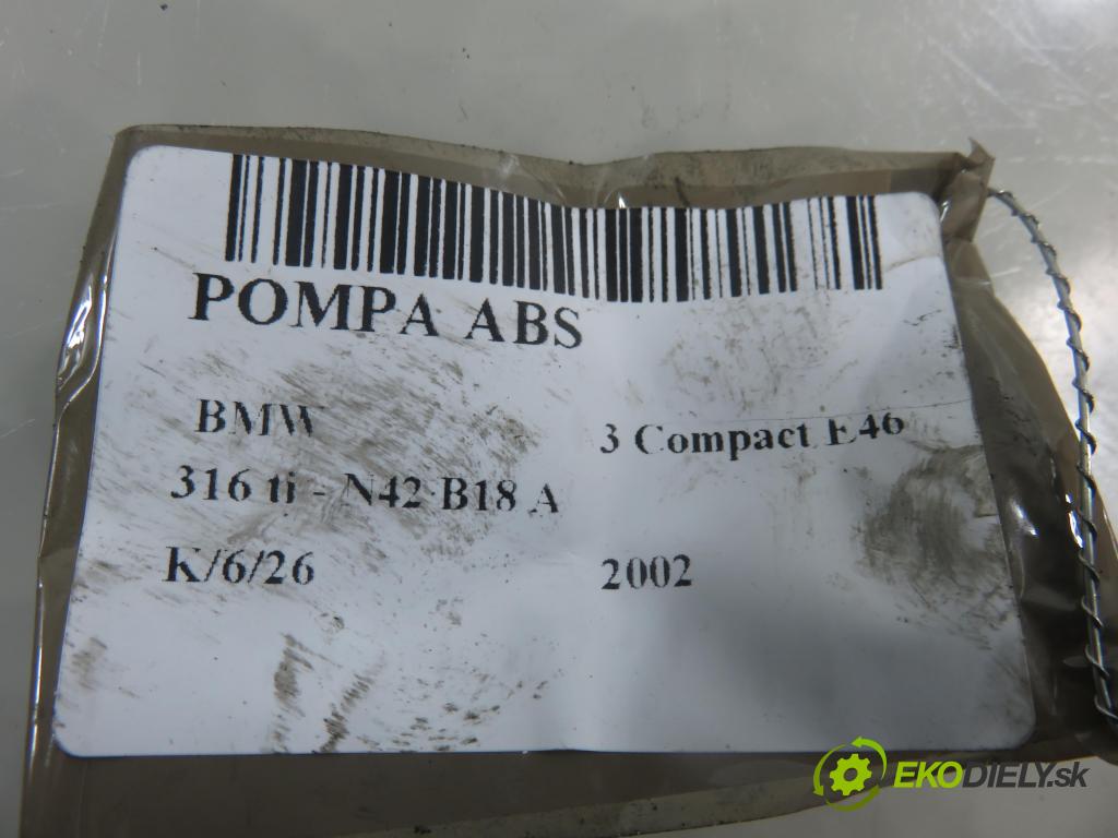 BMW 3 Compact (E46) HB 2002 85,00 1.8 316 ti 115 - N42 B18 A 1796,00 Pumpa ABS 6759047 ; 10096008113 ; 6759045 (Pumpa ABS)