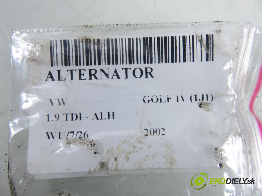VW GOLF IV (1J1) HB 2002 66,00 1.9 TDI 90 - ALH 1896,00 Alternátor 028903029G (Alternátor)