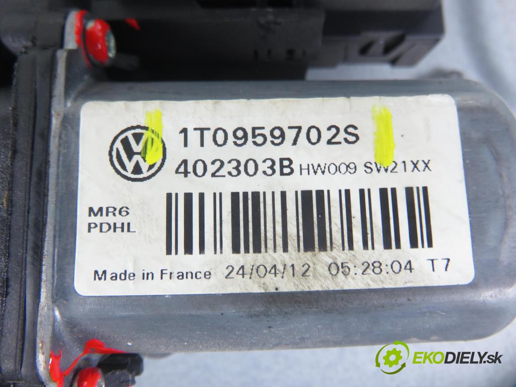 VW TOURAN (1T3) MINIVAN 2012 103,00 2.0 TDI - CFHC 1968,00 Mechanizmus okien 5K0959792A ; 1T0959702S ; 1T18377308BD