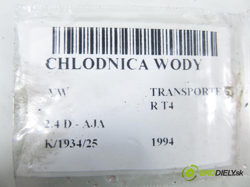 VW TRANSPORTER IV Skrzynia (70XA) KABINA/PLATFORMA 1994 55,00 2.4 D - AJA 2370,00 chladič vody