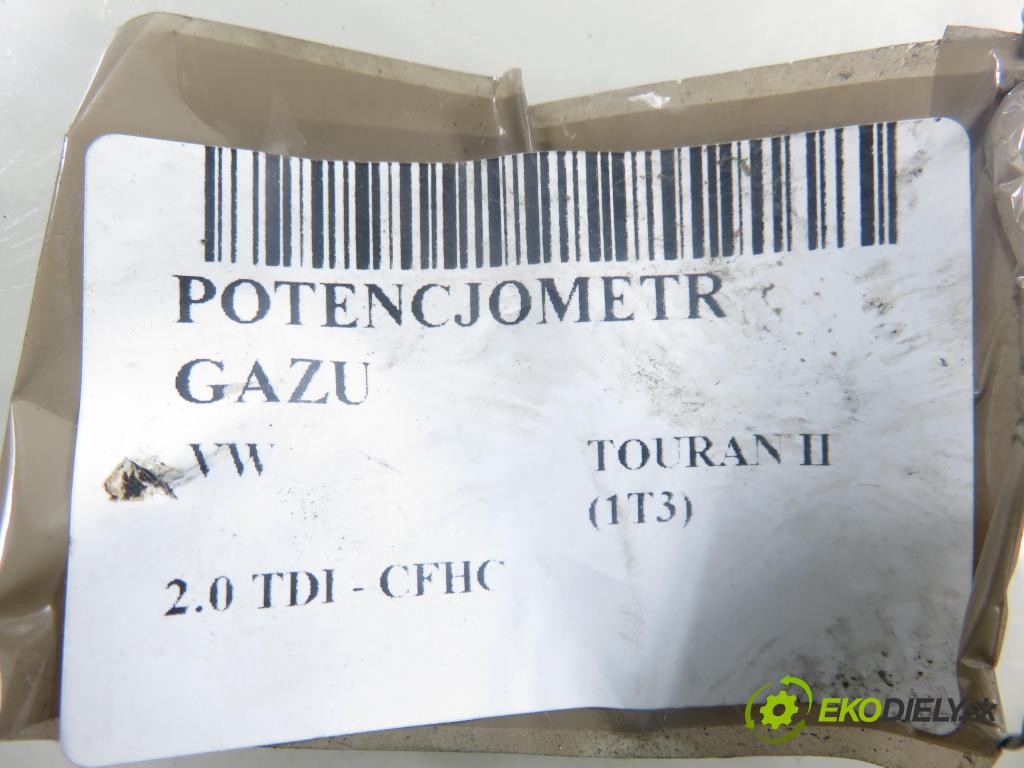 VW TOURAN (1T3) MINIVAN 2012 103,00 2.0 TDI - CFHC 1968,00 potenciometr plynového pedálu 1T1723503M (Potenciometr plynového pedálu)