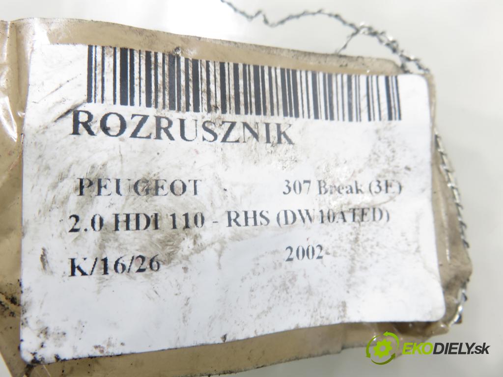 PEUGEOT 307 Break (3E) KOMBI 2002 79,00 2.0 HDI 110 - RHS (DW10ATED) 1997,00 Štartér 221177 (Štartér)