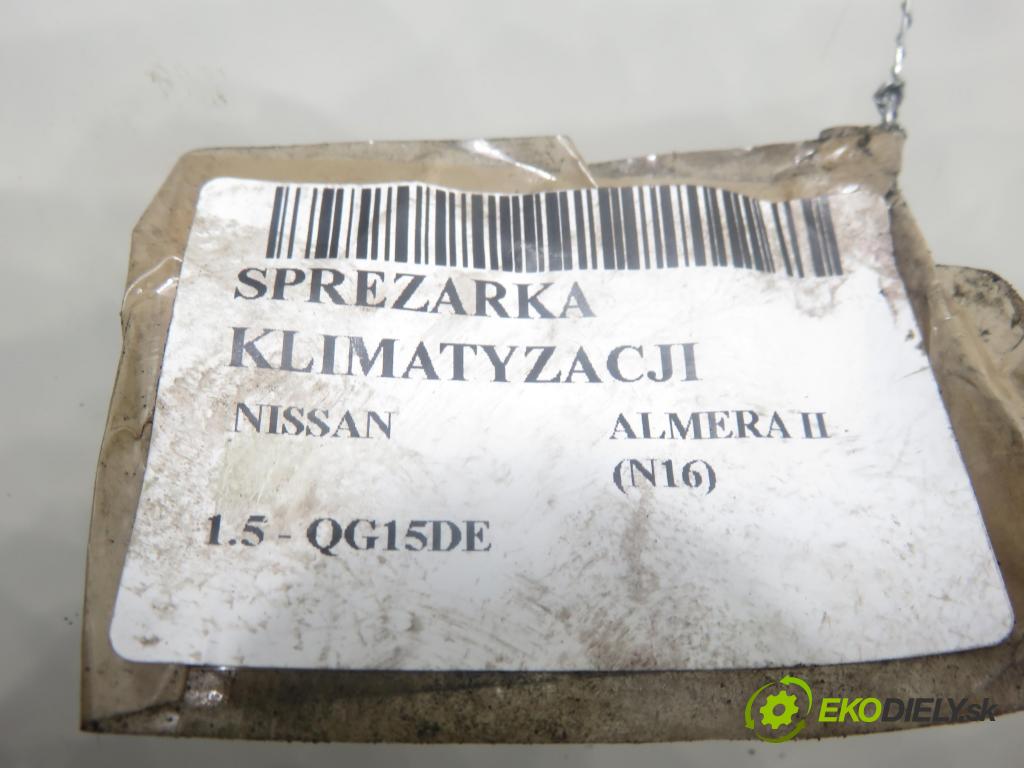 NISSAN ALMERA II Hatchback (N16) HB 2005 72,00 1.5 - QG15DE 1498,00 KOMPRESOR: klimatizácie 926009F511 (Kompresor klimatizácie)