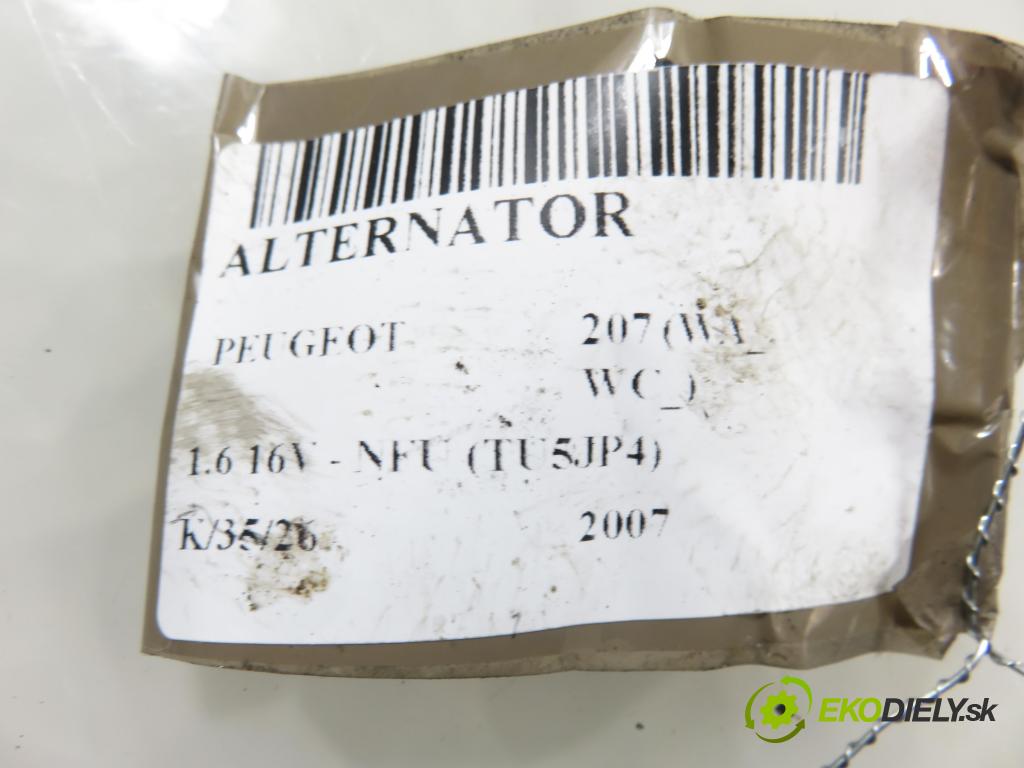 PEUGEOT 207 (WA_, WC_) HB 2007 79,00 1.6 16V - NFU (TU5JP4) 1587,00 Alternátor STX100038 (Alternátor)