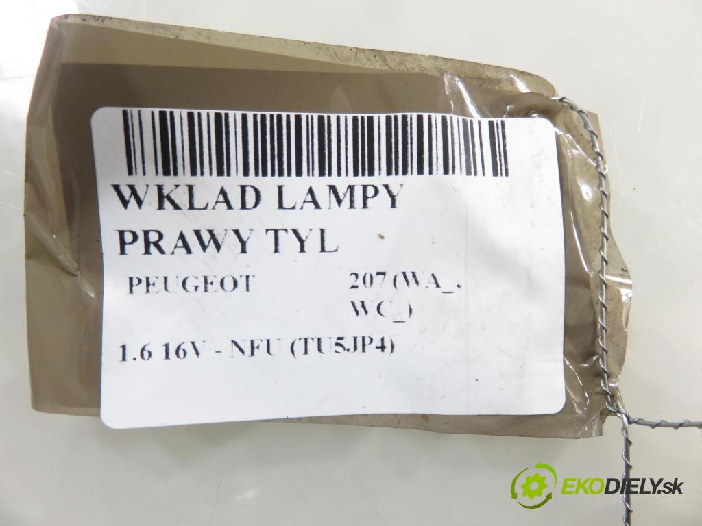 PEUGEOT 207 (WA_, WC_) HB 2007 79,00 1.6 16V - NFU (TU5JP4) 1587,00 vložka svetla pravy zadné VP5PFX13N004AA