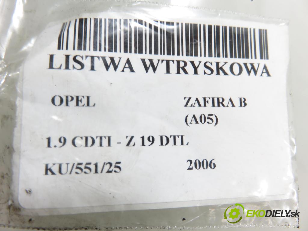 OPEL ZAFIRA B (A05) MINIVAN 2006 74,00 1.9 CDTI 8V 101 - Z 19 DTL 1910,00 lišta vstřikovací 0445214056 ; 0281002507 (Vstřikovací lišta)