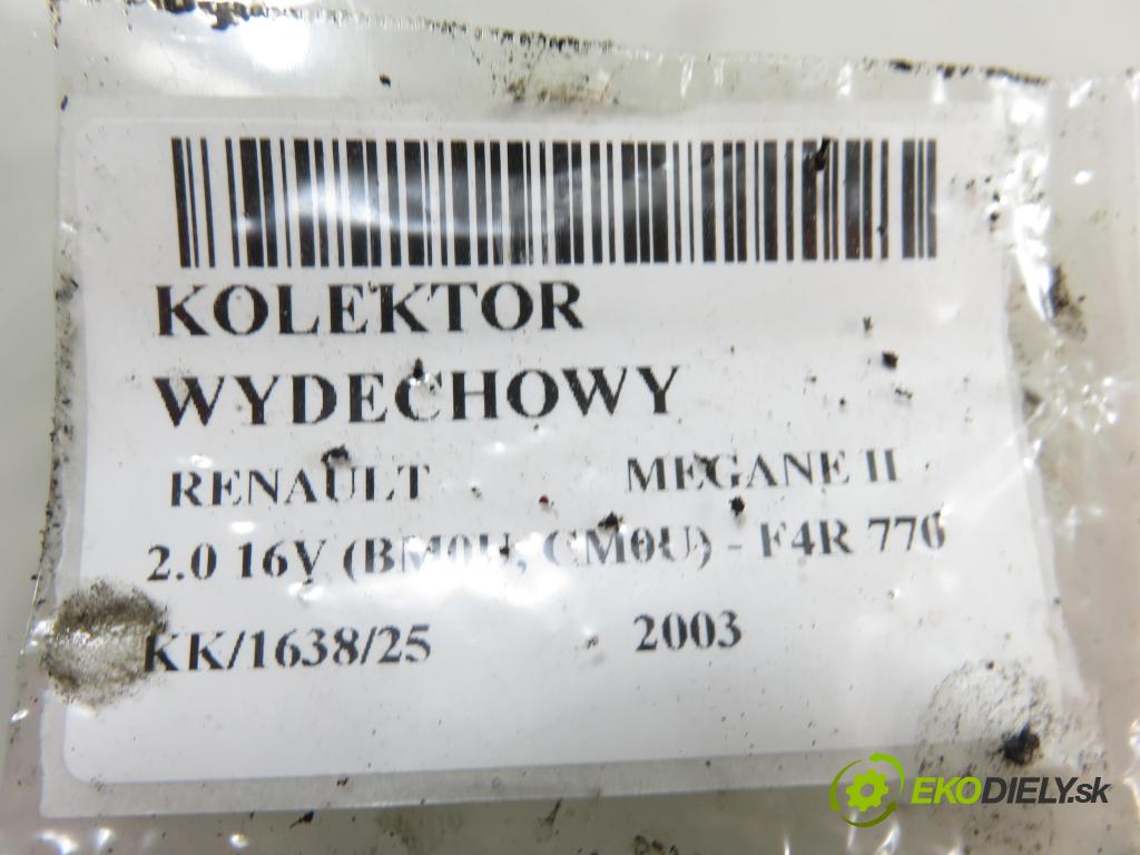 RENAULT MEGANE II (BM0/1_, CM0/1_) HB 2003 99,00 2.0 16V 135 - F4R 770 1998,00 potrubí VYČERPAT: 138083 (Výfukové potrubí)