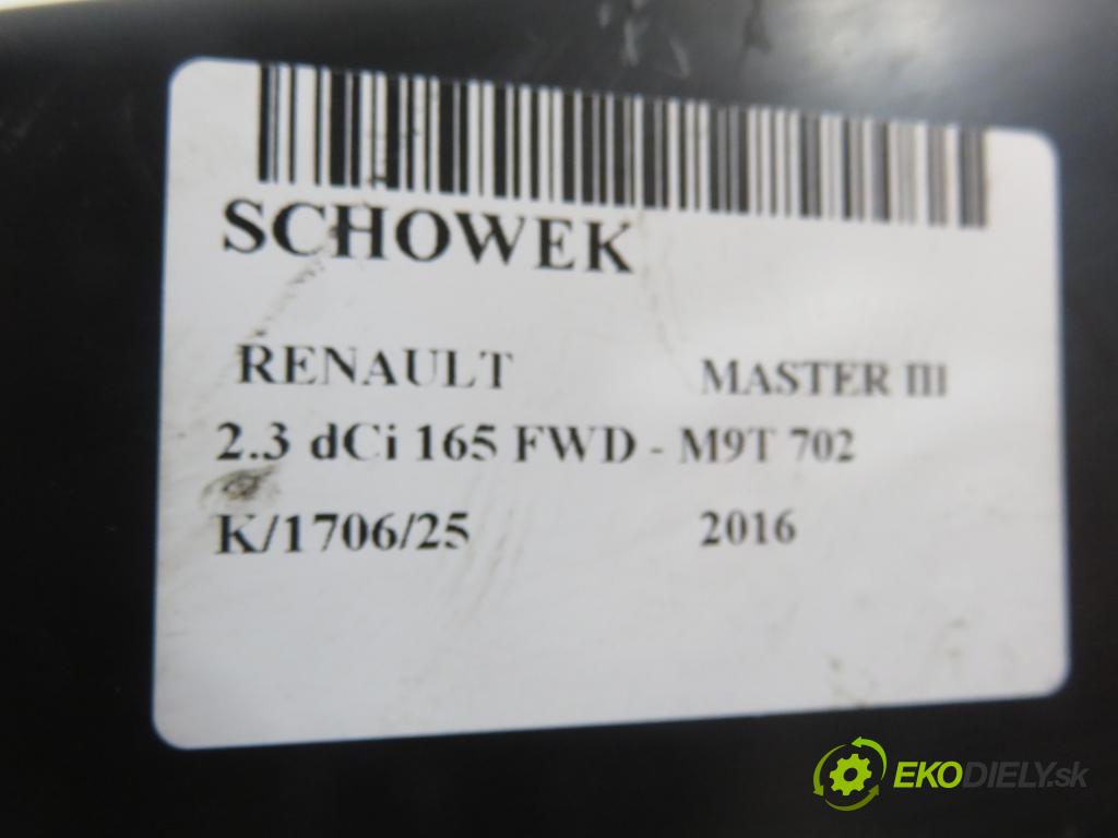 RENAULT MASTER III Platforma / podwozie (EV, HV, UV) KABINA/PLATFORMA 2016 120,00 2.3 dCi 165 FWD - M9T 702 2298,00 Priehradka, kastlík 685000045R