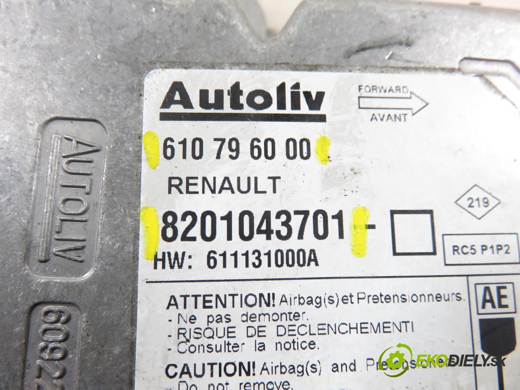 RENAULT MODUS / GRAND MODUS (F/JP0_) MINIVAN 2010 63,00 1.5 dCi (FP0F, JP0F) - K9K 766 1461,00 MODUL air BAG 610796000 ; 8201043701