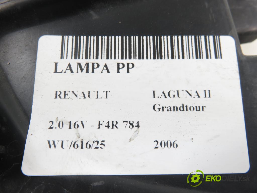 RENAULT LAGUNA II Grandtour (KG0/1_) KOMBI 2006 125,00 2.0 16V - F4R 784 1998,00 Svetlo PP 085511154R