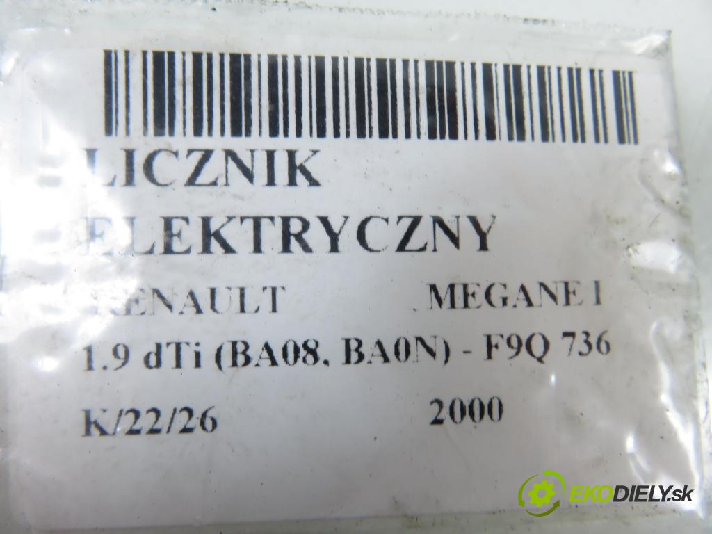 RENAULT MEGANE I (BA0/1_) HB 2000 72,00 1.9 dTi 98 - F9Q 736 1870,00 Prístrojovka elektrický 8200038779 ; P8200038779
