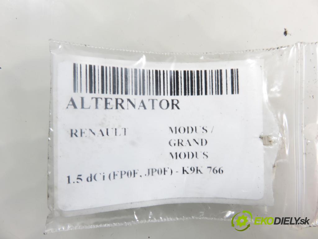 RENAULT MODUS / GRAND MODUS (F/JP0_) MINIVAN 2010 63,00 1.5 dCi (FP0F, JP0F) - K9K 766 1461,00 Alternátor 0124425071 (Alternátor)