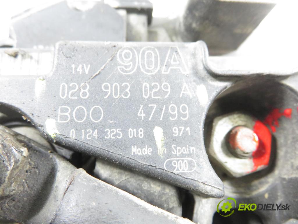 VW BORA (1J2) SEDAN 2001 66,00 1.9 TDI 90 - ALH 1896,00 Alternátor 028903029A ; 0124325018 (Alternátor)