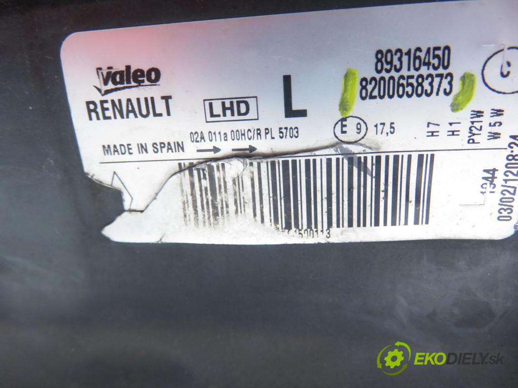 RENAULT MODUS / GRAND MODUS (F/JP0_) MINIVAN 2010 63,00 1.5 dCi (FP0F, JP0F) - K9K 766 1461,00 Svetlo LP 8200658373