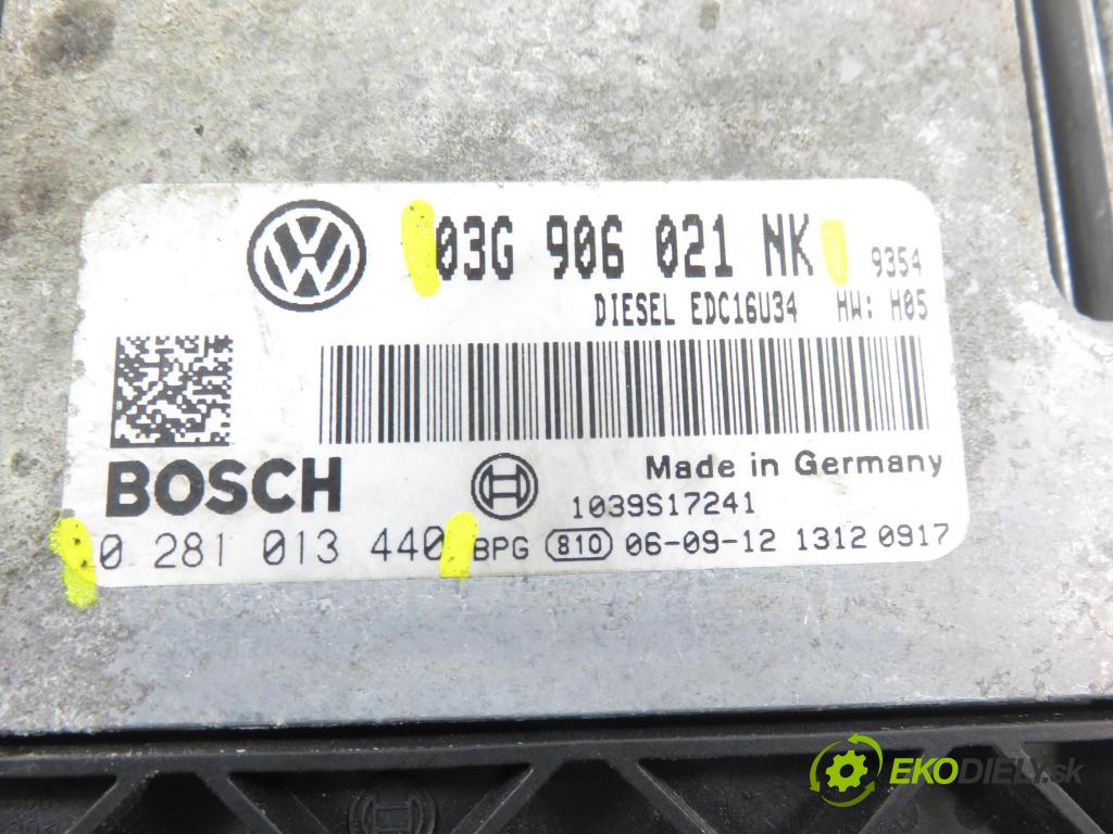 VW PASSAT B6 Variant (3C5) KOMBI 2006 103,00 2.0 TDI PD 8V 140 - BMP 1968,00 Riadiaca jednotka Motor 0281013440 ; 03G906021NK