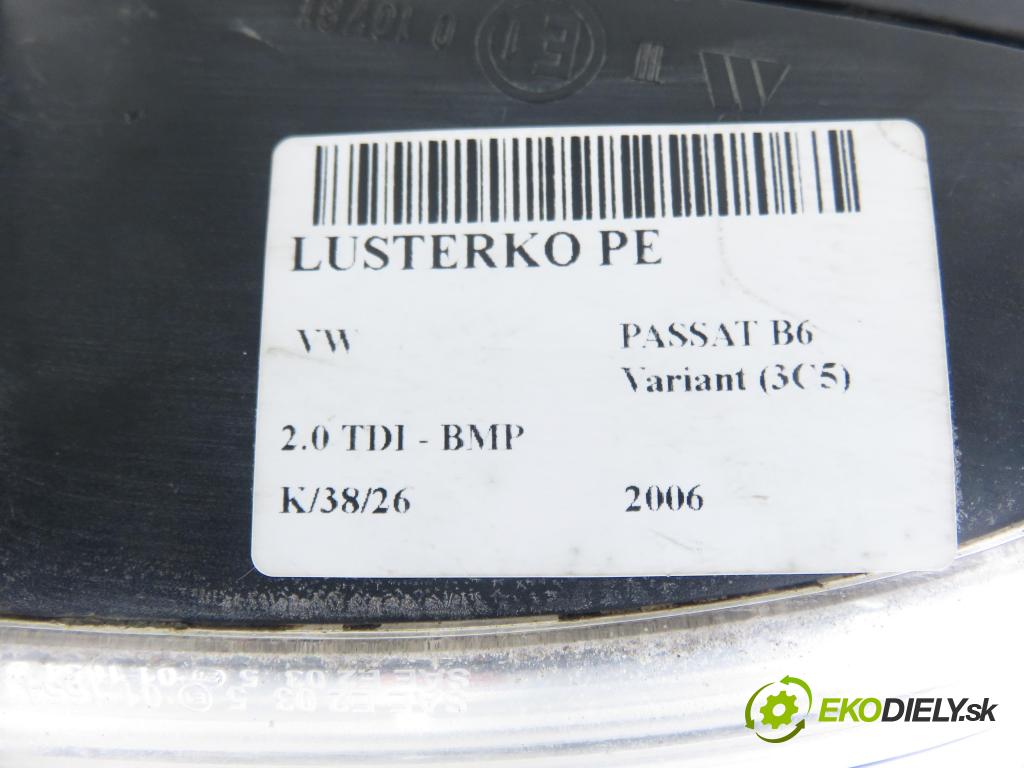 VW PASSAT B6 Variant (3C5) KOMBI 2006 103,00 2.0 TDI PD 8V 140 - BMP 1968,00 Spätné zrkadlo