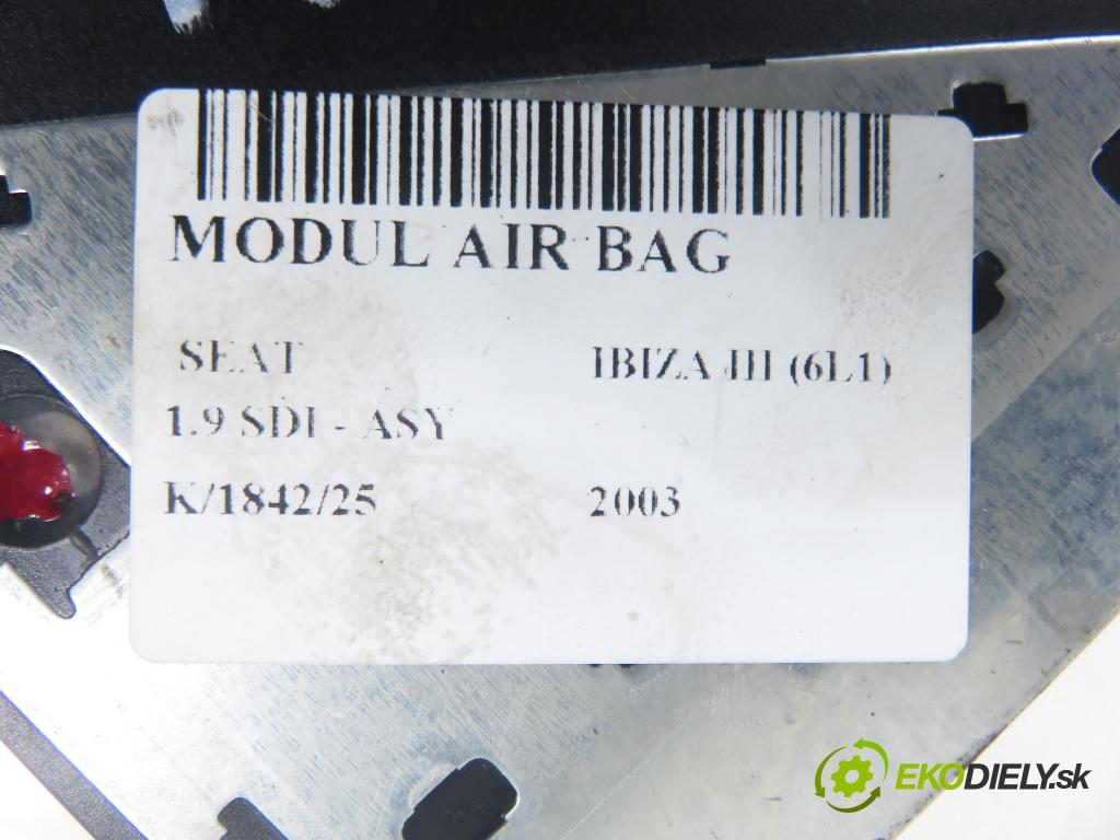 SEAT IBIZA III (6L1) HB 2003 47,00 1.9 SDI - ASY 1896,00 MODUL air BAG 6Q0909605S
