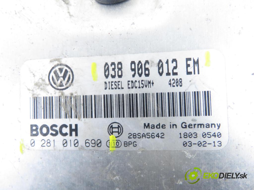 SEAT IBIZA III (6L1) HB 2003 47,00 1.9 SDI - ASY 1896,00 Riadiaca jednotka Motor 038906012EM ; 0281010690