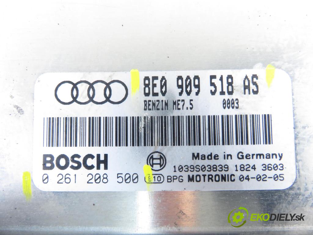 AUDI A4 Avant (8E5, B6) KOMBI 2004 140,00 1.8 T quattro - BEX 1781,00 Riadiaca jednotka Motor 8E0909518AS ; 0261208500