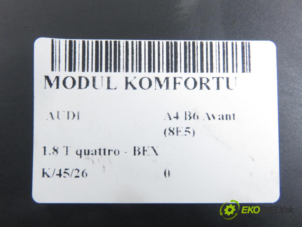 AUDI A4 Avant (8E5, B6) KOMBI 2004 140,00 1.8 T quattro - BEX 1781,00 MODUL komfortu 8E0959433BA