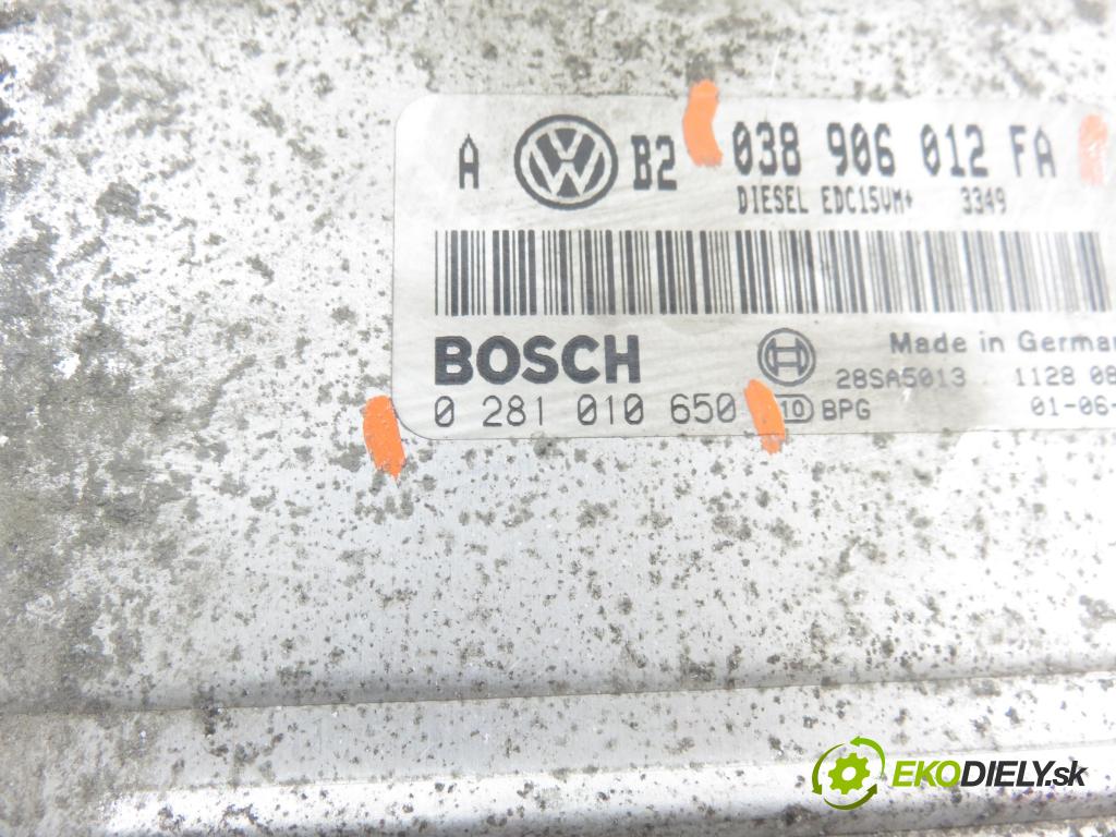 VW GOLF IV (1J1) HB 2002 66,00 1.9 TDI 90 - ALH 1896,00 Riadiaca jednotka Motor 038906012FA ; 0281010650