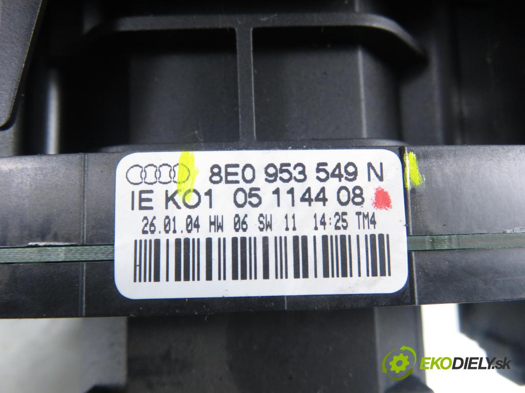 AUDI A4 Avant (8E5, B6) KOMBI 2004 140,00 1.8 T quattro - BEX 1781,00 páčka/prepínač 8E0953549N ; 8E0953541C ; 4E0953521