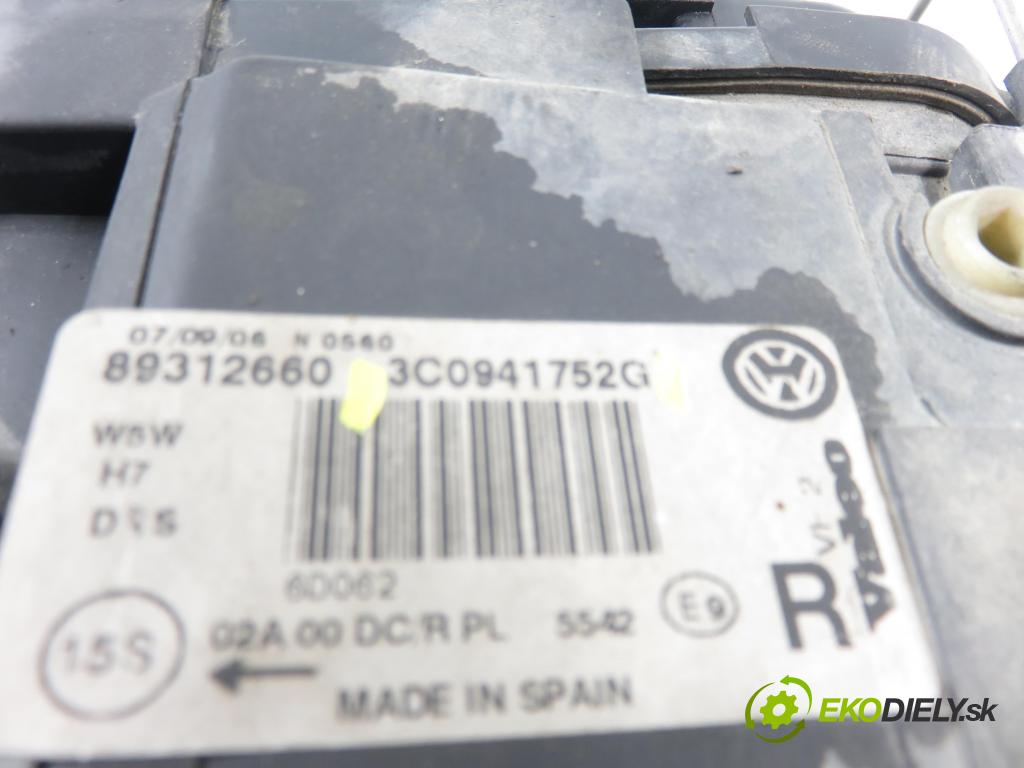 VW PASSAT B6 Variant (3C5) KOMBI 2006 103,00 2.0 TDI PD 8V 140 - BMP 1968,00 Svetlo PP 3C0941752G
