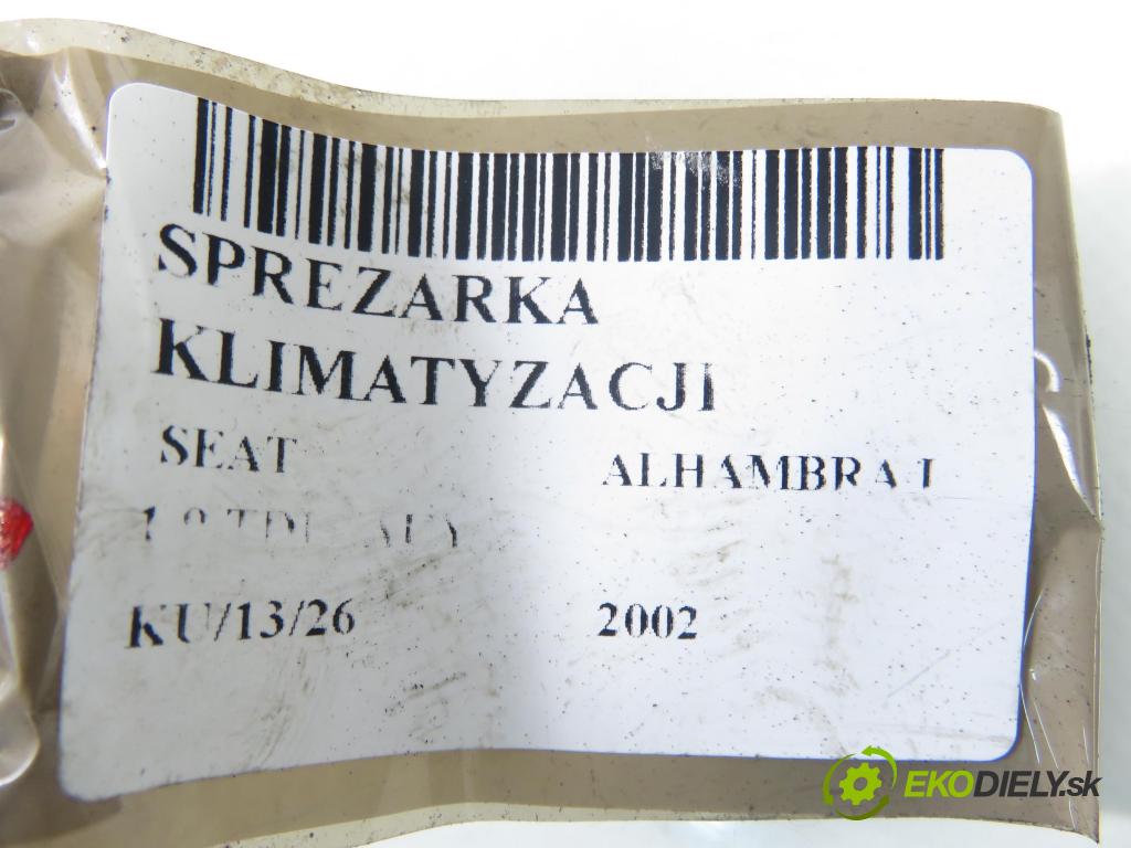 SEAT ALHAMBRA (7V8, 7V9) MINIVAN 2002 85,00 1.9 TDI PD 115 - AUY 1896,00 KOMPRESOR: klimatizácie 7M3820803A ; YM2H19D629BB (Kompresor klimatizácie)