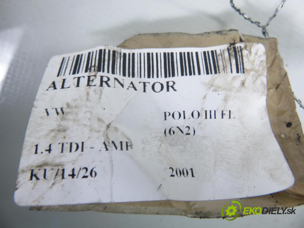 VW POLO (6N2) HB 2001 55,00 1.4 TDI - AMF 1422,00 Alternátor 045903023 ; 0124325012 (Alternátor)