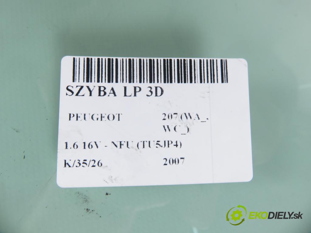 PEUGEOT 207 (WA_, WC_) HB 2007 79,00 1.6 16V - NFU (TU5JP4) 1587,00 Okno LP 3D