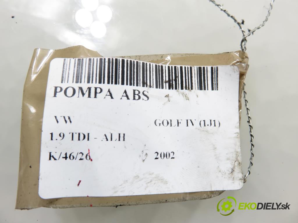 VW GOLF IV (1J1) HB 2002 66,00 1.9 TDI 90 - ALH 1896,00 Pumpa ABS 1C0907379E ; 10096003133 (Pumpa ABS)