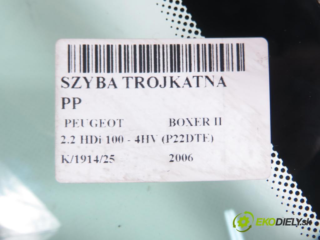 PEUGEOT BOXER Skrzynia FURGON 2006 74,00 2.2 HDi 100 - 4HV (P22DTE) 2198,00 Okno TROJUHOLNÍKÝ PP