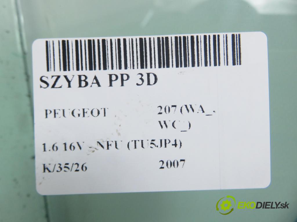 PEUGEOT 207 (WA_, WC_) HB 2007 79,00 1.6 16V - NFU (TU5JP4) 1587,00 Okno PP 3D