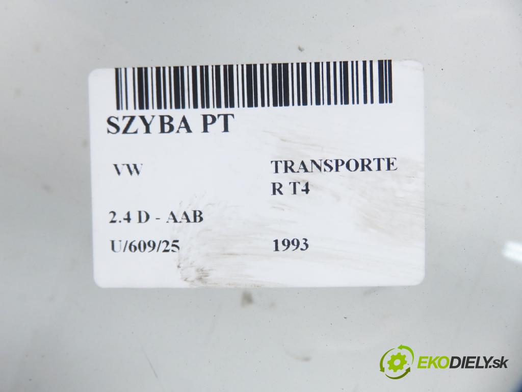 VW TRANSPORTER IV Platforma / podwozie (70E, 70L, 70M, 7DE, 7DL KABINA/PLATFORMA 1993 57,00 2.4 D 78 - AAB 2370,00 Okno dverí pravé zadné