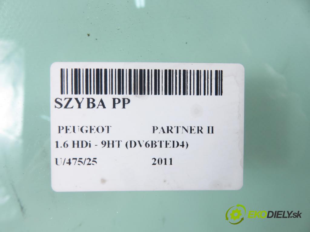 PEUGEOT PARTNER Skrzynia FURGON 2011 55,00 1.6 HDi - 9HT (DV6BTED4) 1560,00 Okno PP