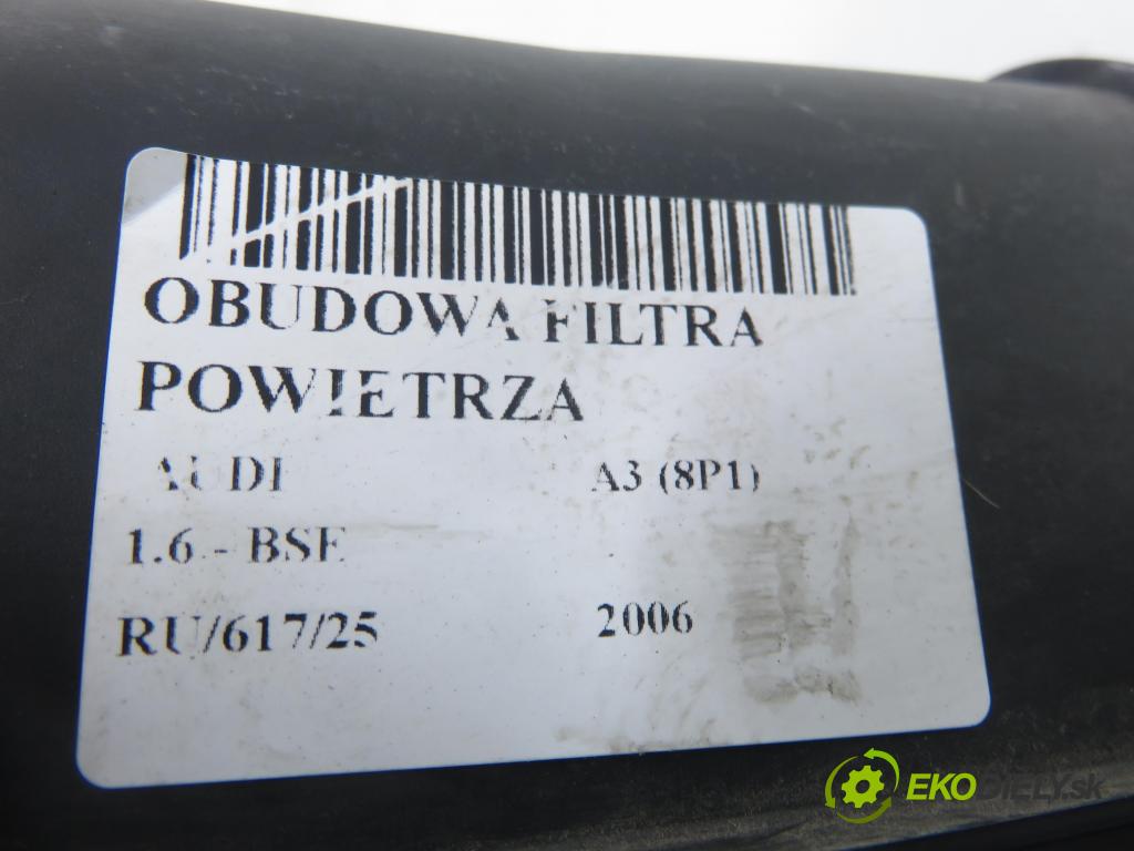 AUDI A3 (8P1) HB 2006 75,00 1.6 - BSE 1595,00 Obal filtra vzduchu 1F0129607 ; 1K0129610B (Obal vzduchového filtra)