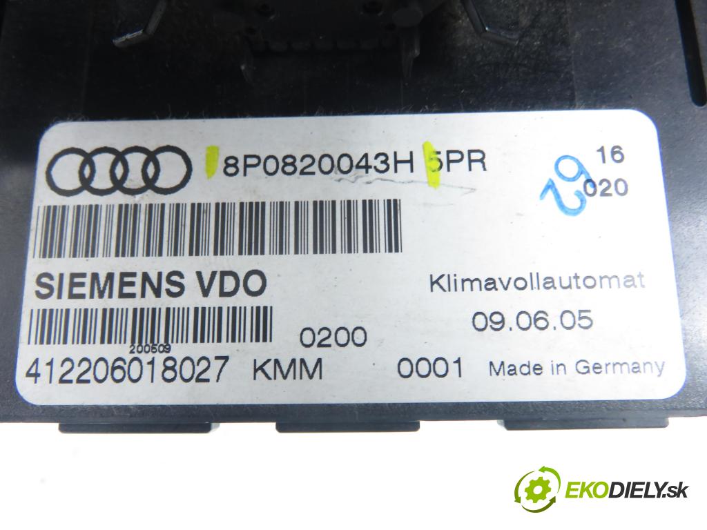 AUDI A3 (8P1) HB 2006 75,00 1.6 - BSE 1595,00 Panel kúrenia KLIMATRONIK 8P0820043H