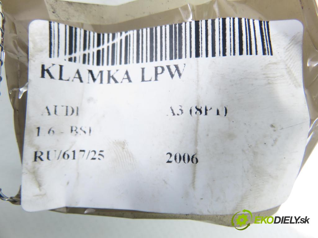 AUDI A3 (8P1) HB 2006 75,00 1.6 - BSE 1595,00 Kľučka LPW 8P3867019