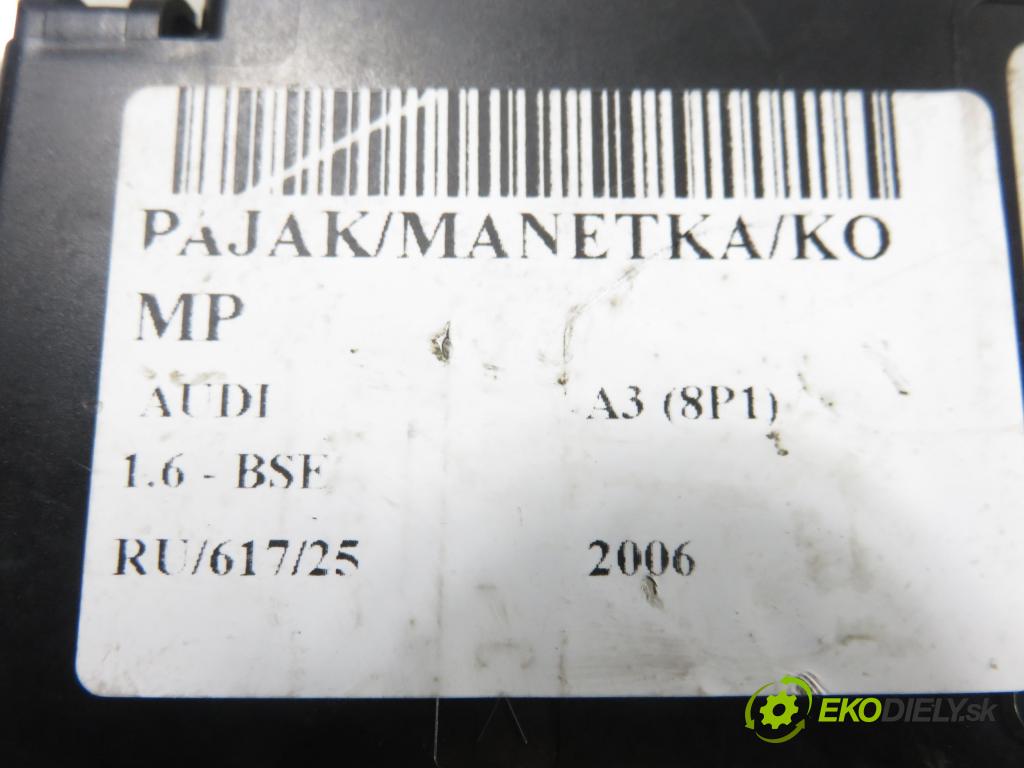 AUDI A3 (8P1) HB 2006 75,00 1.6 - BSE 1595,00 páčka/prepínač 8P0907137BC ; 1K0953549AF ; 1K0959653D