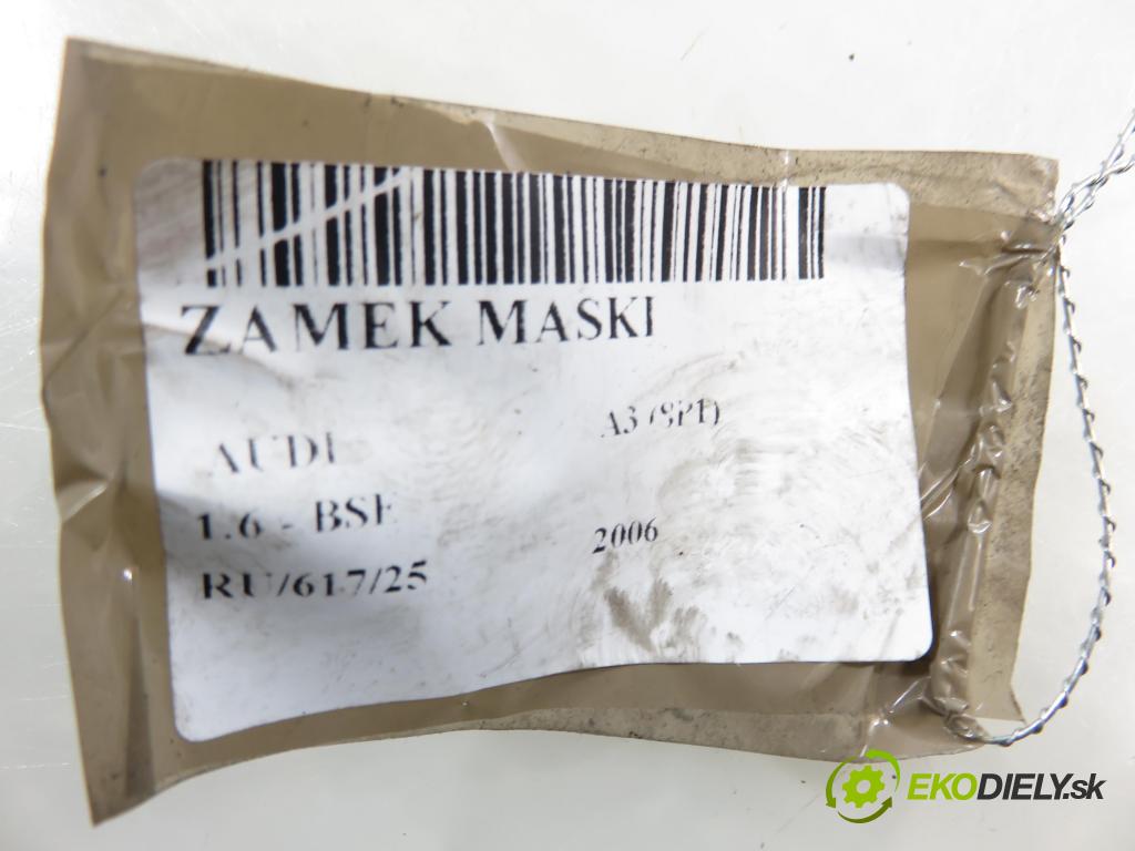 AUDI A3 (8P1) HB 2006 75,00 1.6 - BSE 1595,00 zámok kapoty 8P0823509D