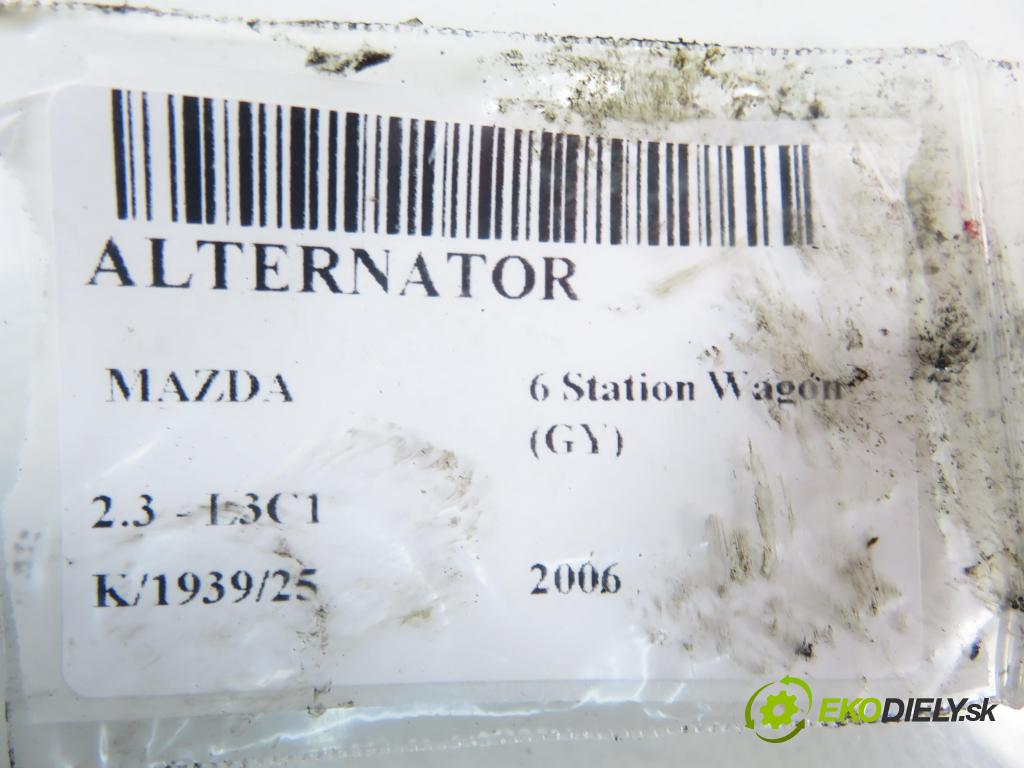MAZDA 6 Station Wagon (GY) KOMBI 2006 122,00 2.3 - L3C1 2261,00 Alternátor  (Alternátor)
