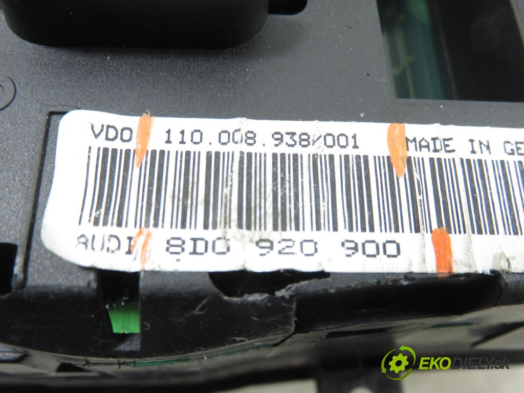 AUDI A4 (8D2, B5) SEDAN 2000 85,00 1.9 TDI - AJM 1896,00 Prístrojovka elektrický 8D0920900 ; 110008938001