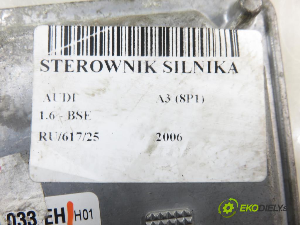 AUDI A3 (8P1) HB 2006 75,00 1.6 - BSE 1595,00 Riadiaca jednotka Motor 5WP40230 ; 06A906033EH