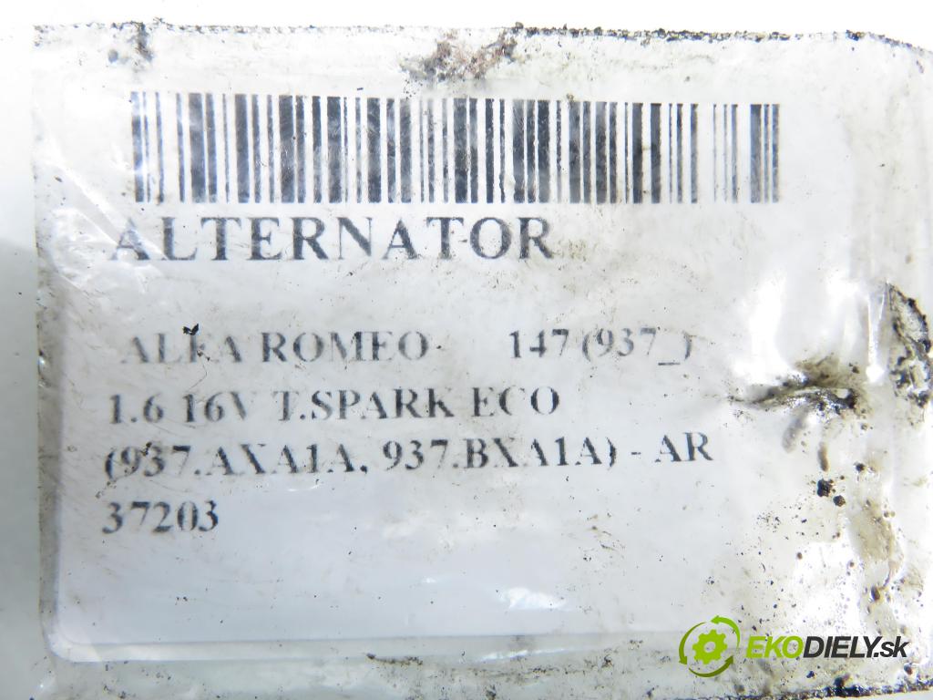 ALFA ROMEO 147 (937_) HB 2002 77,00 1.6 16V T.SPARK ECO 105 - AR 37203 1598,00 Alternátor A4017 (Alternátor)