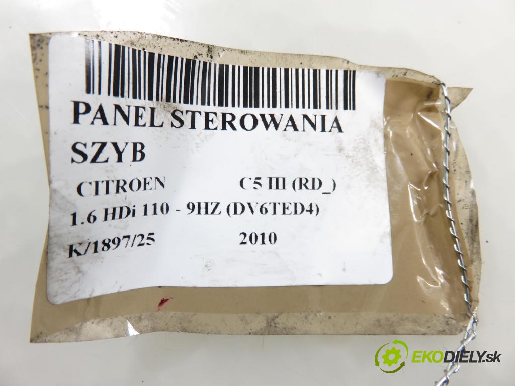 CITROEN C5 III (RD_) SEDAN 2010 80,00 1.6 HDi 110 - 9HZ (DV6TED4) 1560,00 Panel ovládania okien 96660257XT