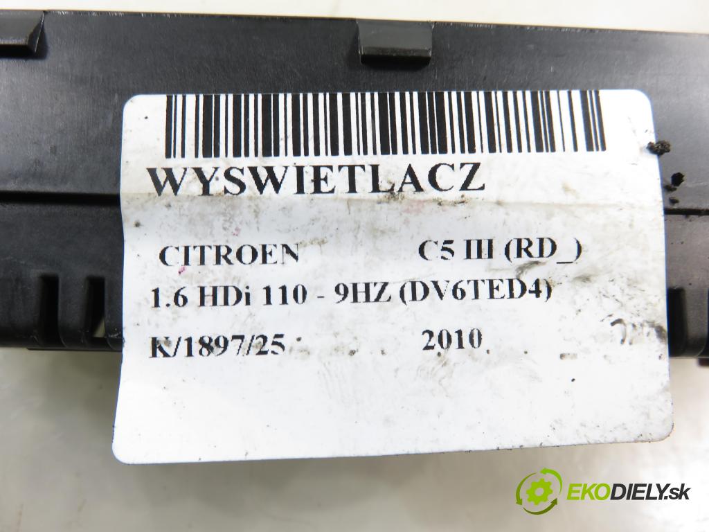 CITROEN C5 III (RD_) SEDAN 2010 80,00 1.6 HDi 110 - 9HZ (DV6TED4) 1560,00 ZOBRAZIT: 